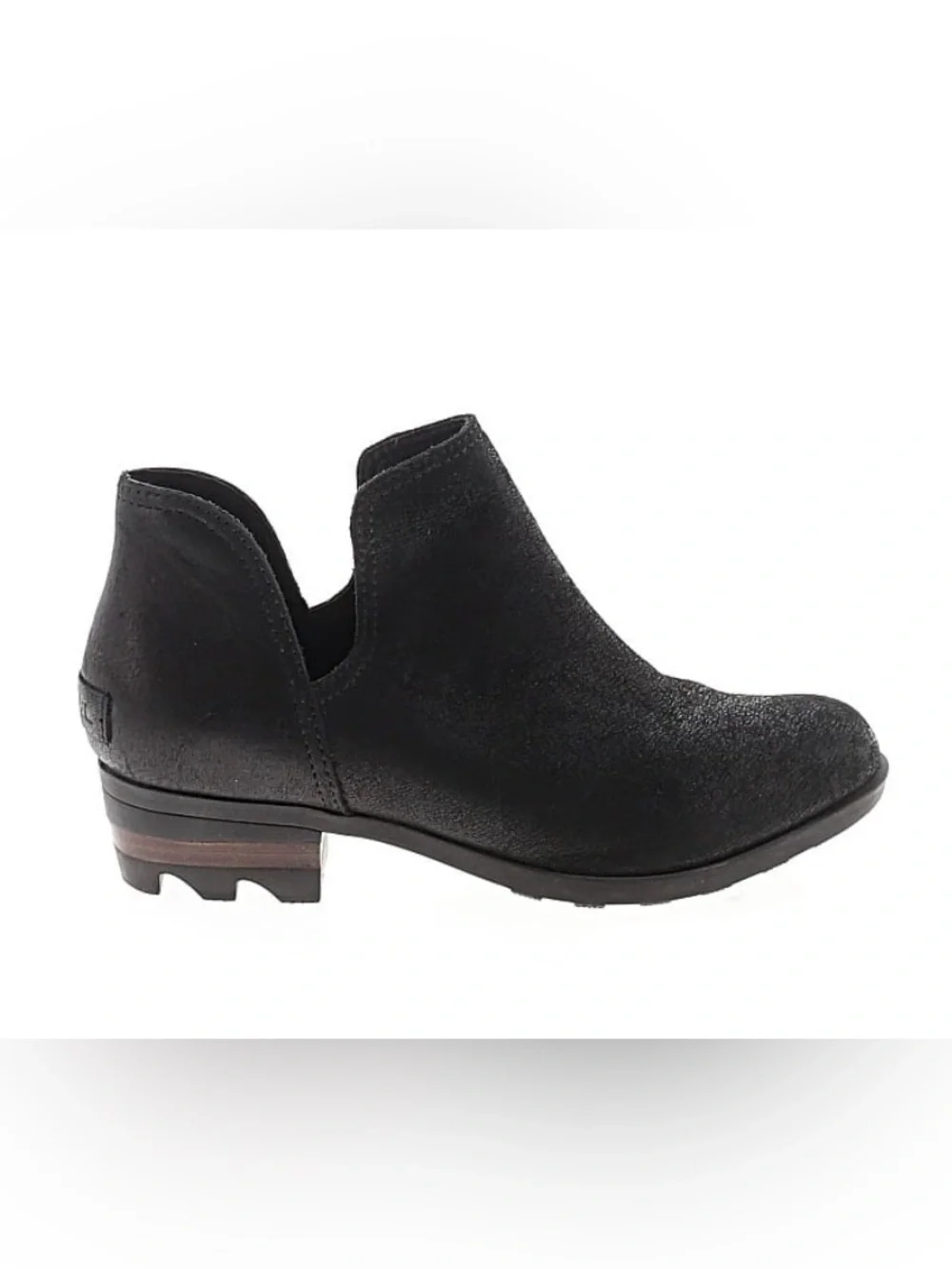 Sorel Black Suede Cutout Ankle Bootie